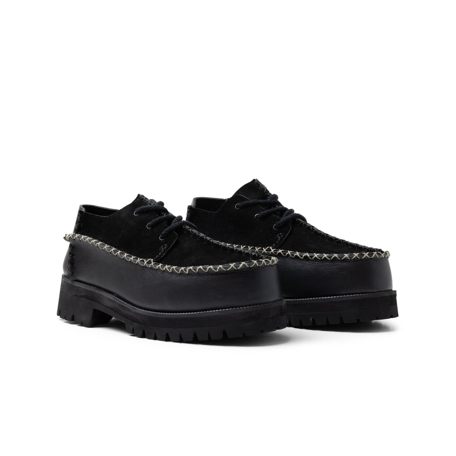 Six Stitch - Black Leather/ Black Suede